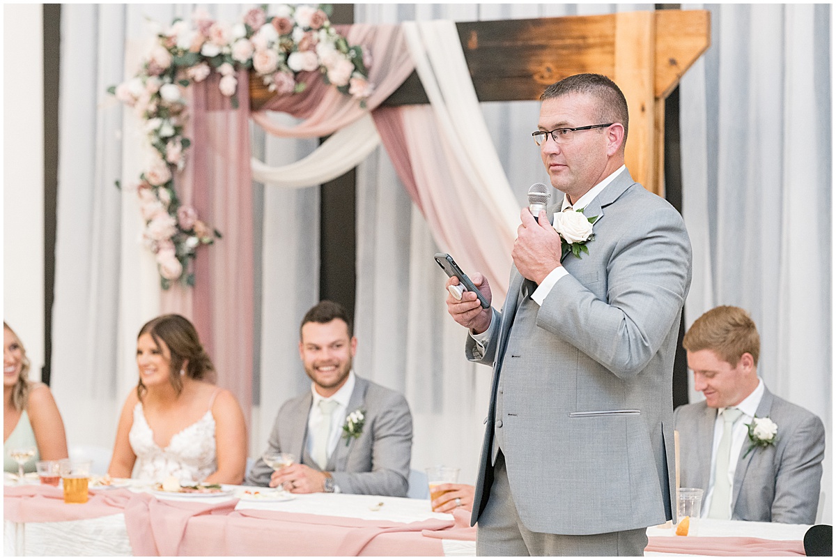 Wedding speeches for wedding at New Journey Farms