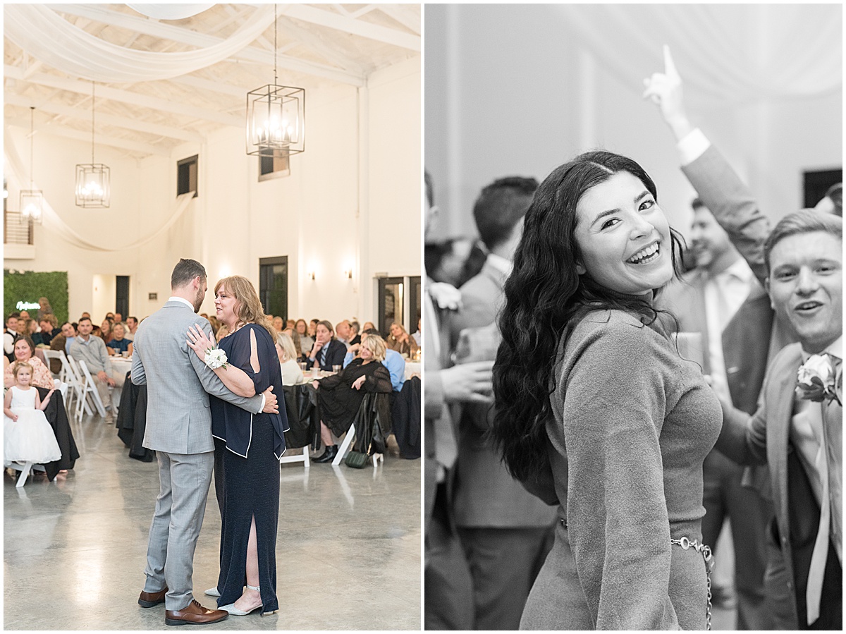Groom dancing with mother during wedding at New Journey Farms