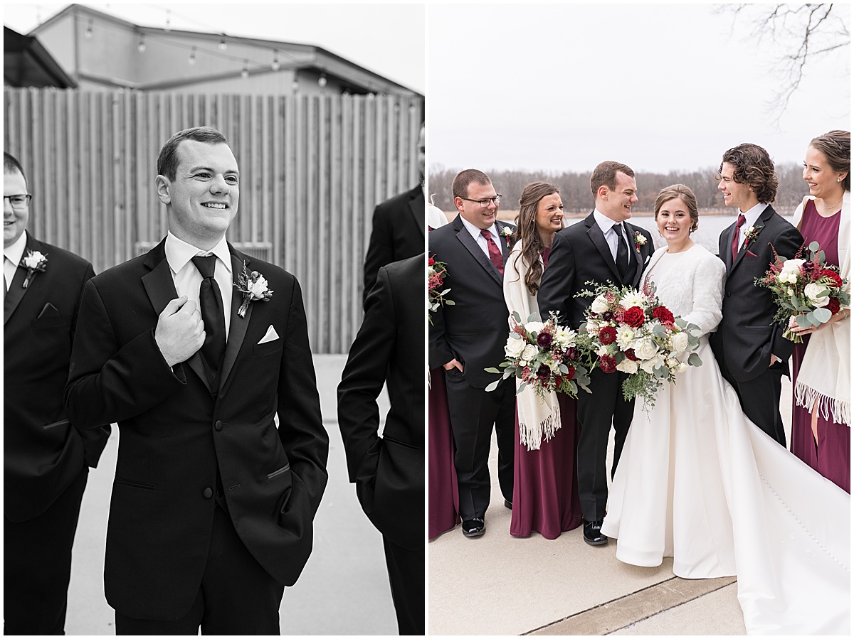 Groom admires bride at Allure on the Lake wedding in Chesterton, Indiana