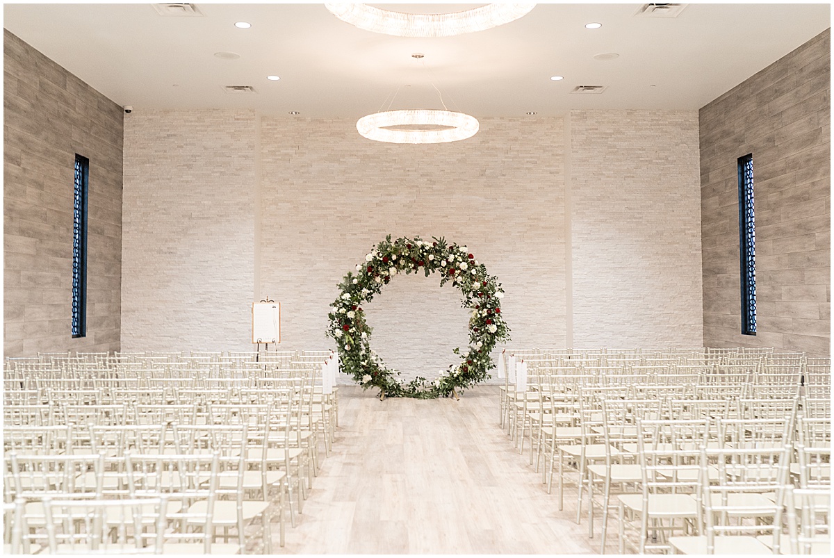 Ceremony space for Allure on the Lake wedding in Chesterton, Indiana