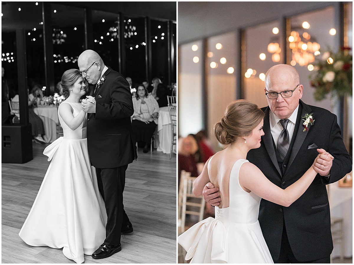 Bride dances with father at Allure on the Lake wedding in Chesterton, Indiana