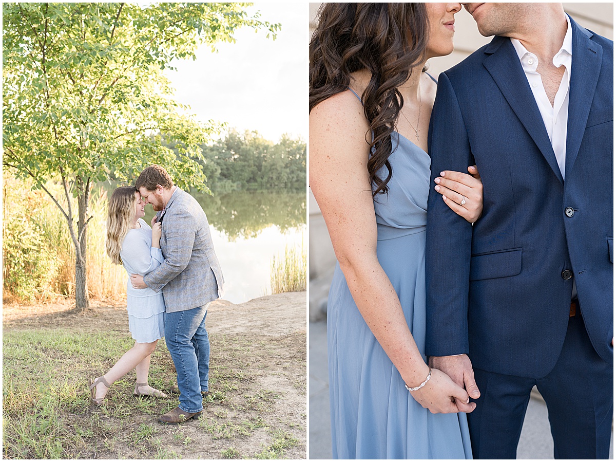 Couple by water at Fairfield Lakes featured in the “Victoria Rayburn Photography Best of Engagement Photos 2022” blog post.