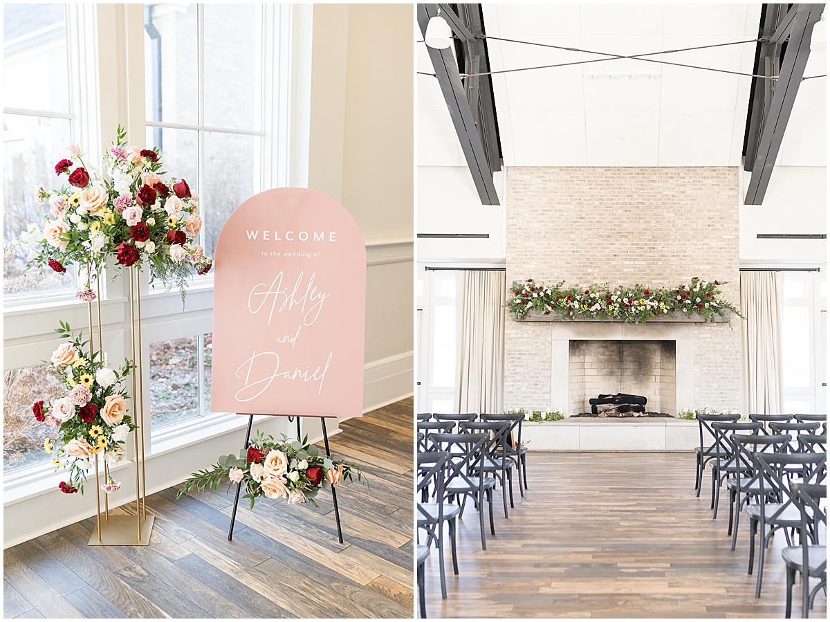 Ceremony space details for Iron & Ember Events wedding in Carmel, Indiana by Victoria Rayburn Photography