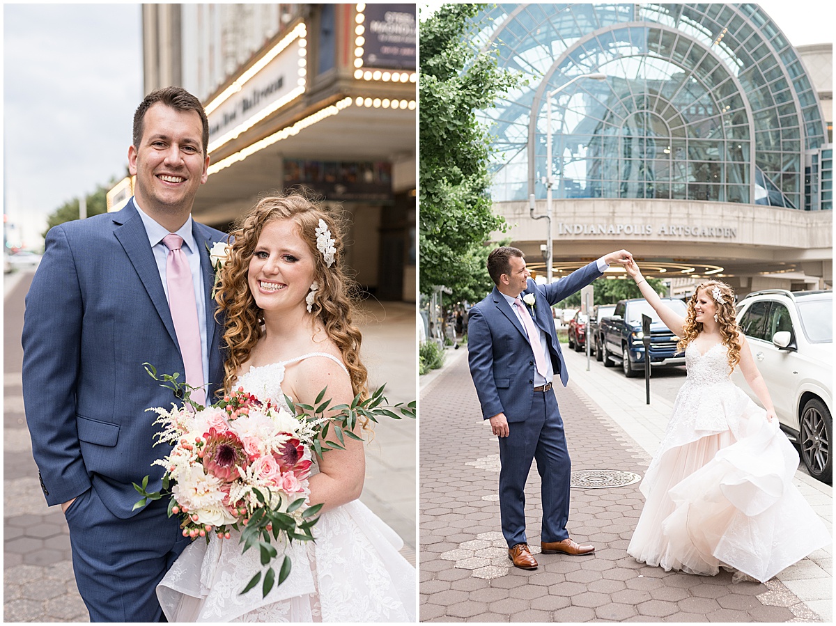 Couple dancing after Indianapolis Artsgarden wedding photographed by Victoria Rayburn Photography