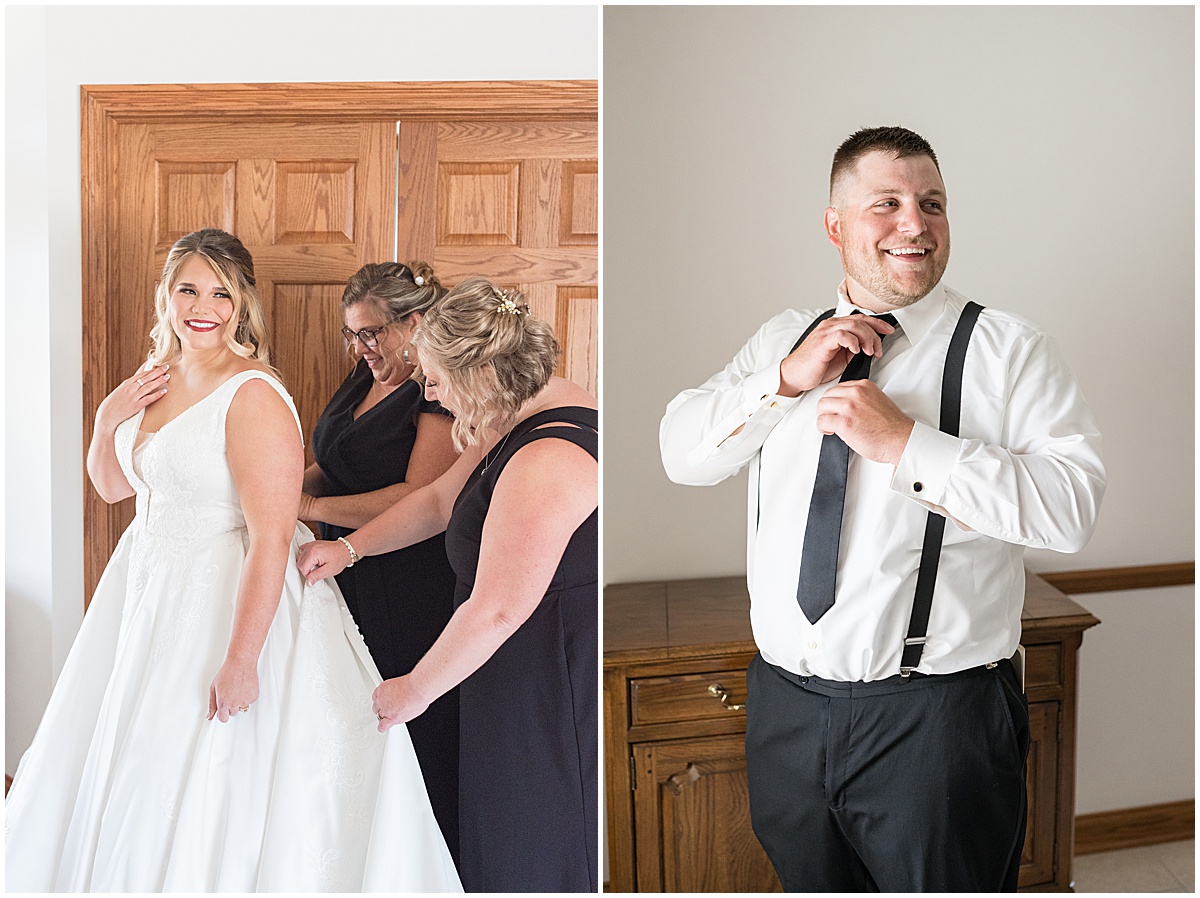 Bride and groom getting ready for wedding in Converse, Indiana photographed by Victoria Rayburn Photography