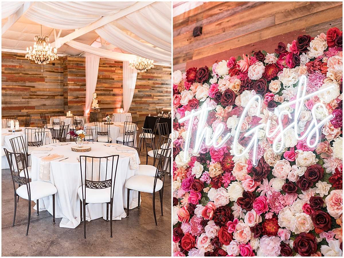 Reception details of wedding at Finley Creek Vineyards in Zionsville, Indiana photographed by Victoria Rayburn Photography