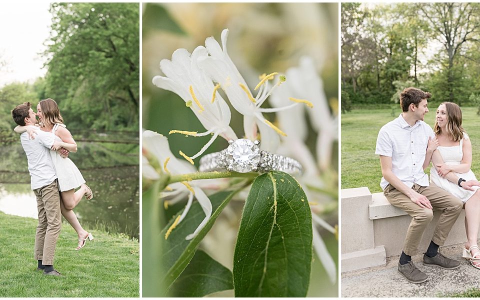 Spring engagement photos at Holcomb Gardens in Indianapolis.