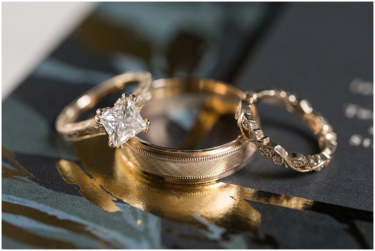 Wedding rings for Historic Saint Joseph Hall wedding in Indianapolis