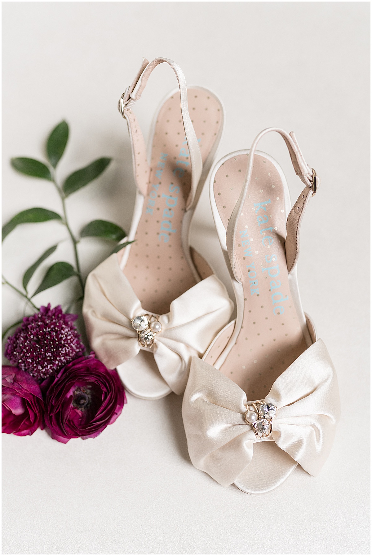 Bride's Kate Spade wedding shoes for Historic Saint Joseph Hall wedding in Indianapolis