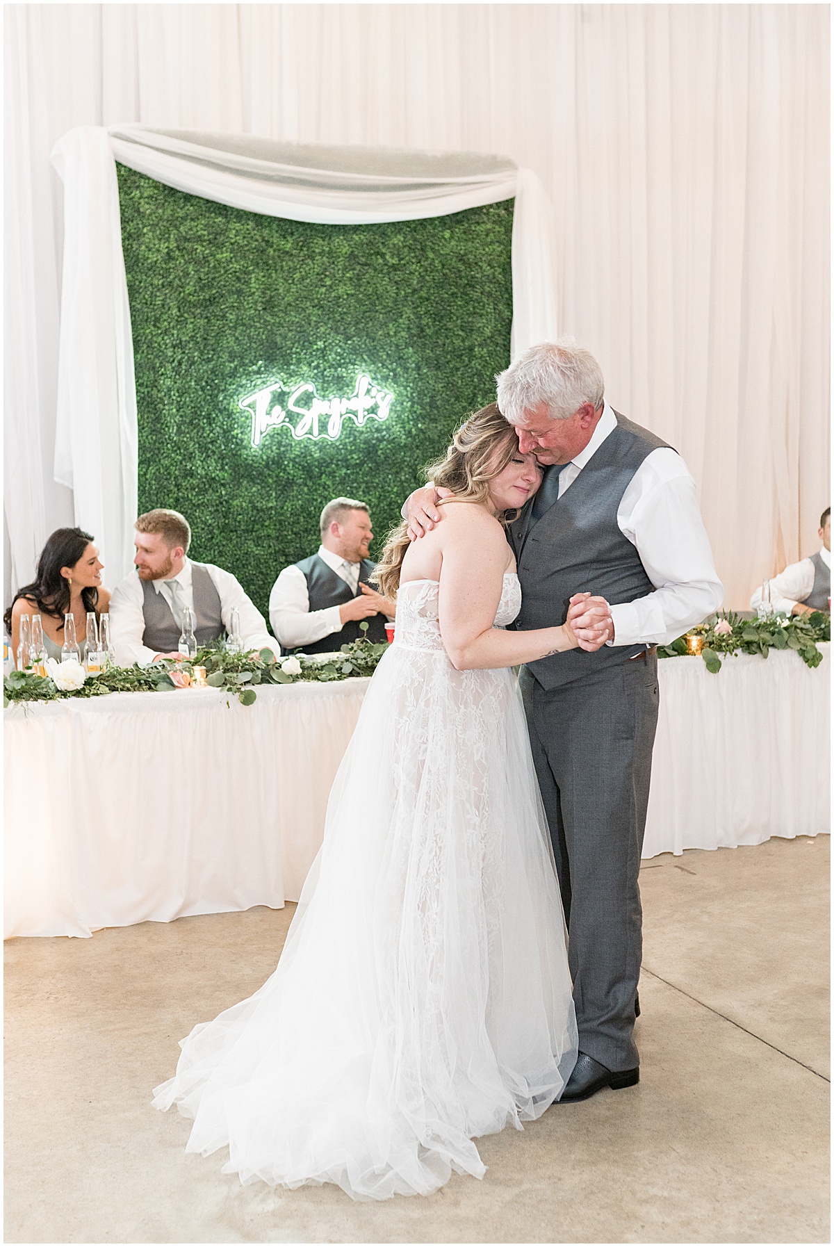 Bride dances with father at Jasper County Fairgrounds wedding