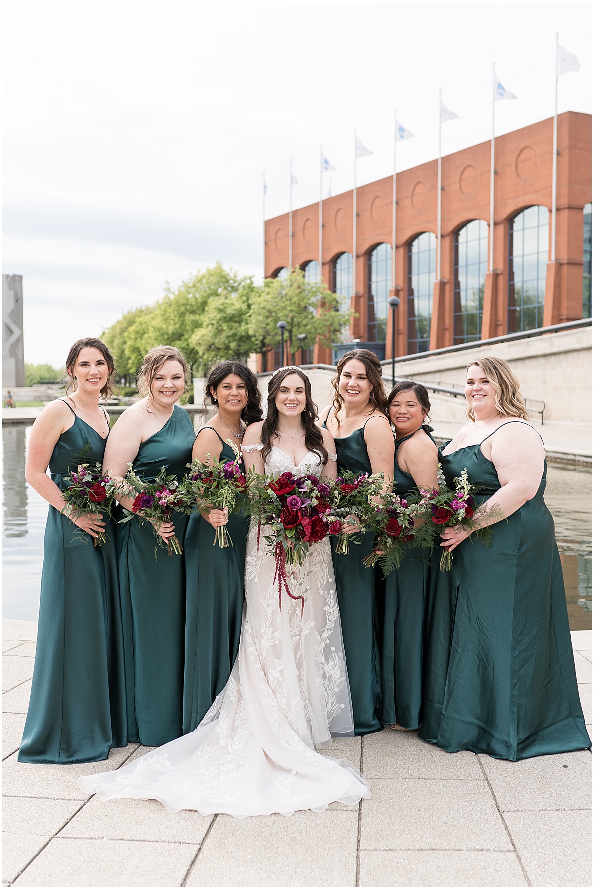 Bridal part wedding photos on Indianapolis Canal