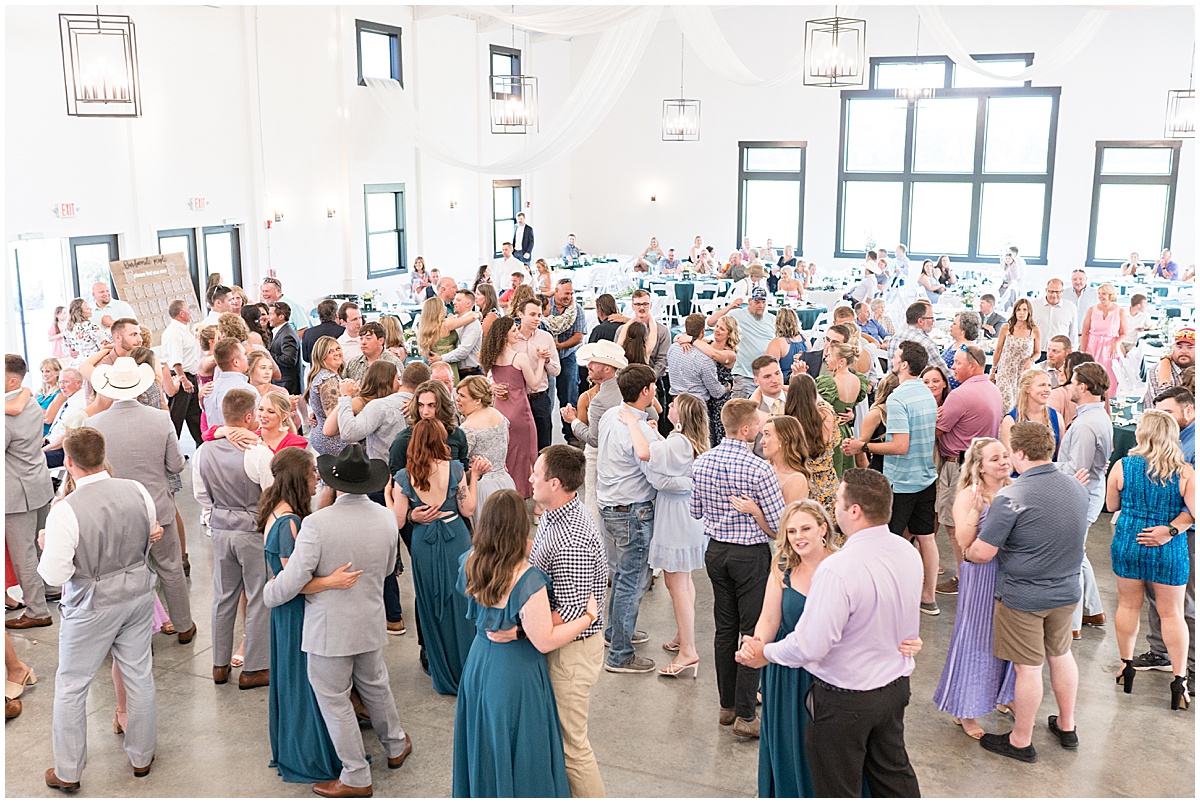 Dancing during reception at New Journey Farms in Lafayette, Indiana