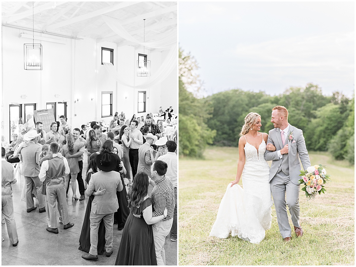 Reception dancing at New Journey Farms in Lafayette, Indiana