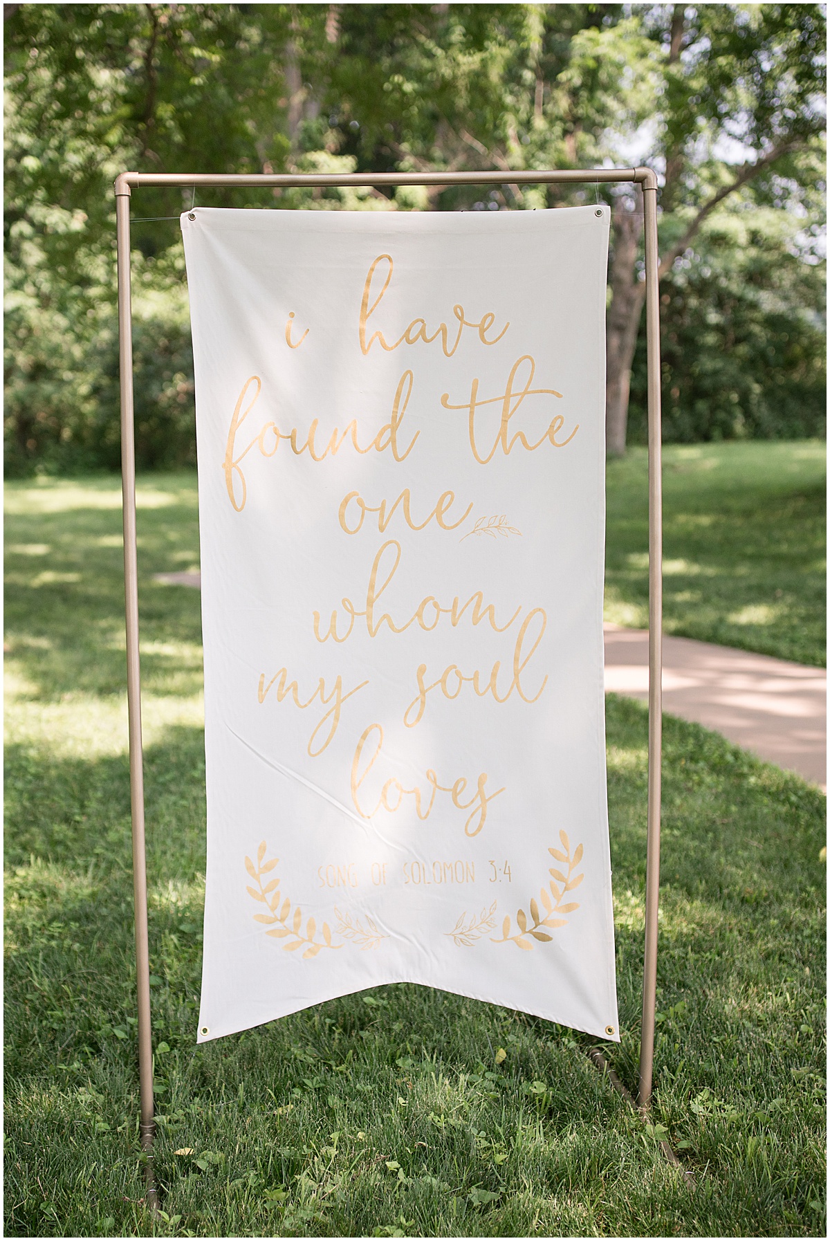 Outdoor sign for Stables Event Center wedding in Lafayette, Indiana