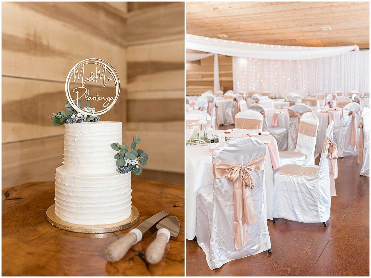 Reception details at Stables Event Center wedding in Lafayette, Indiana