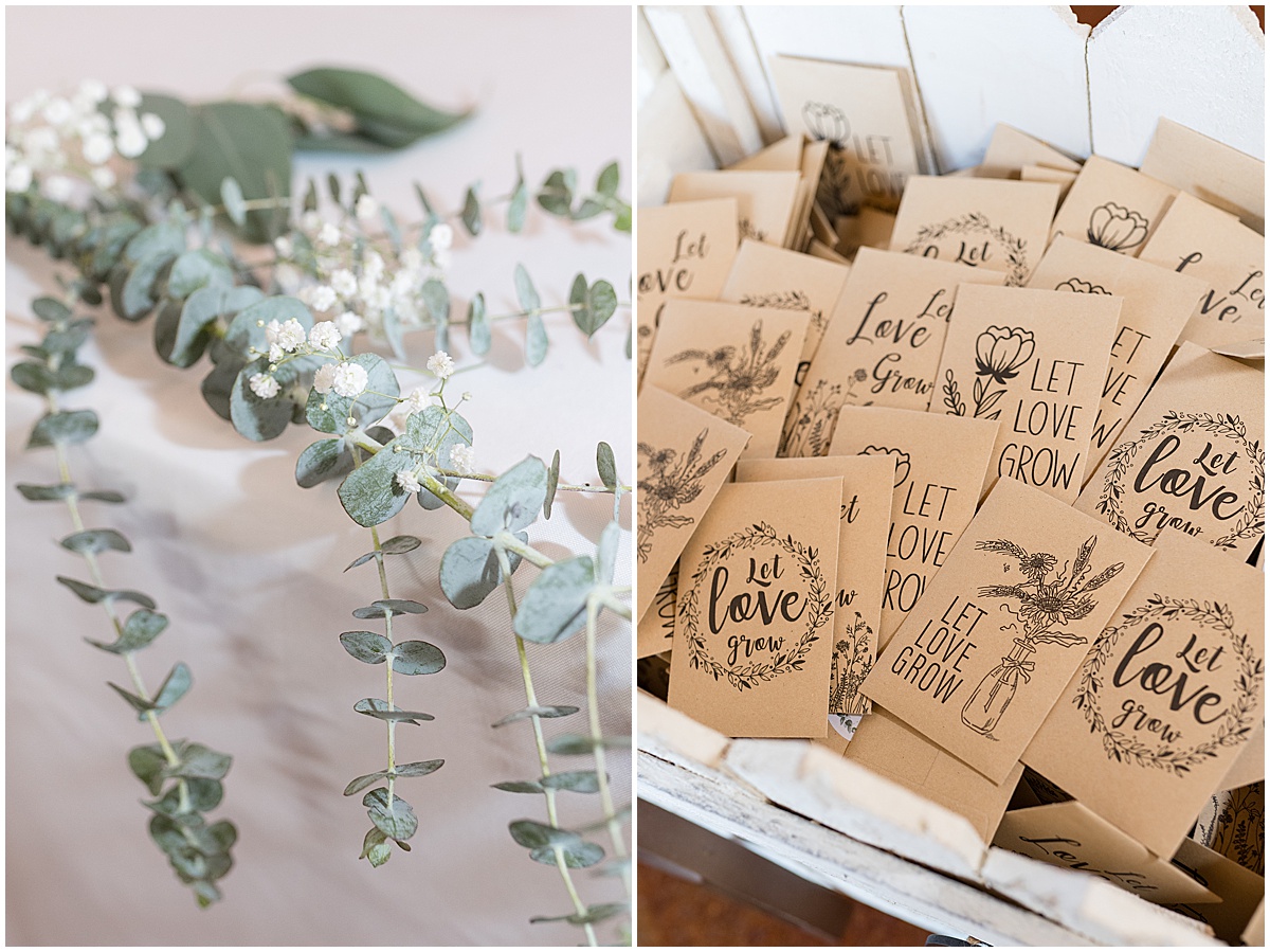 Seed favors at Stables Event Center wedding in Lafayette, Indiana