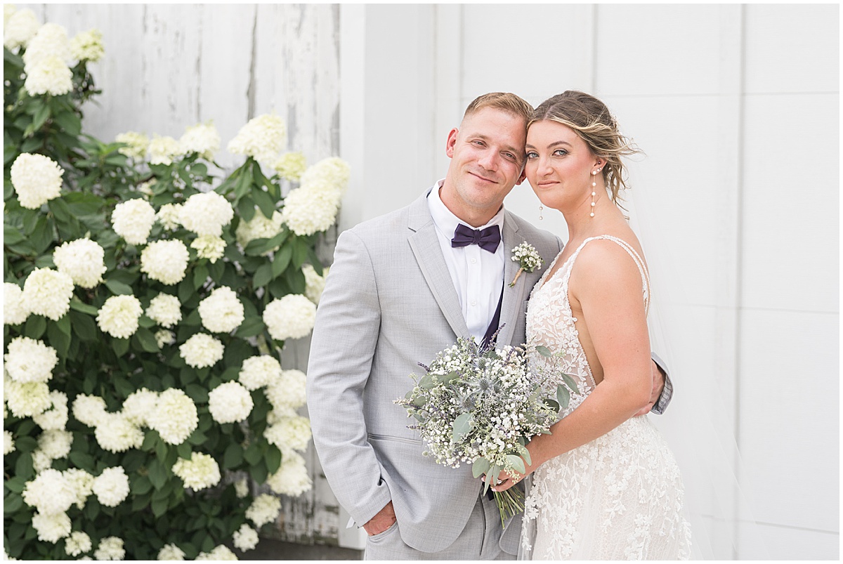 Outdoor couple portraits at White Willow Creek Barn wedding in Frankfort, Indiana