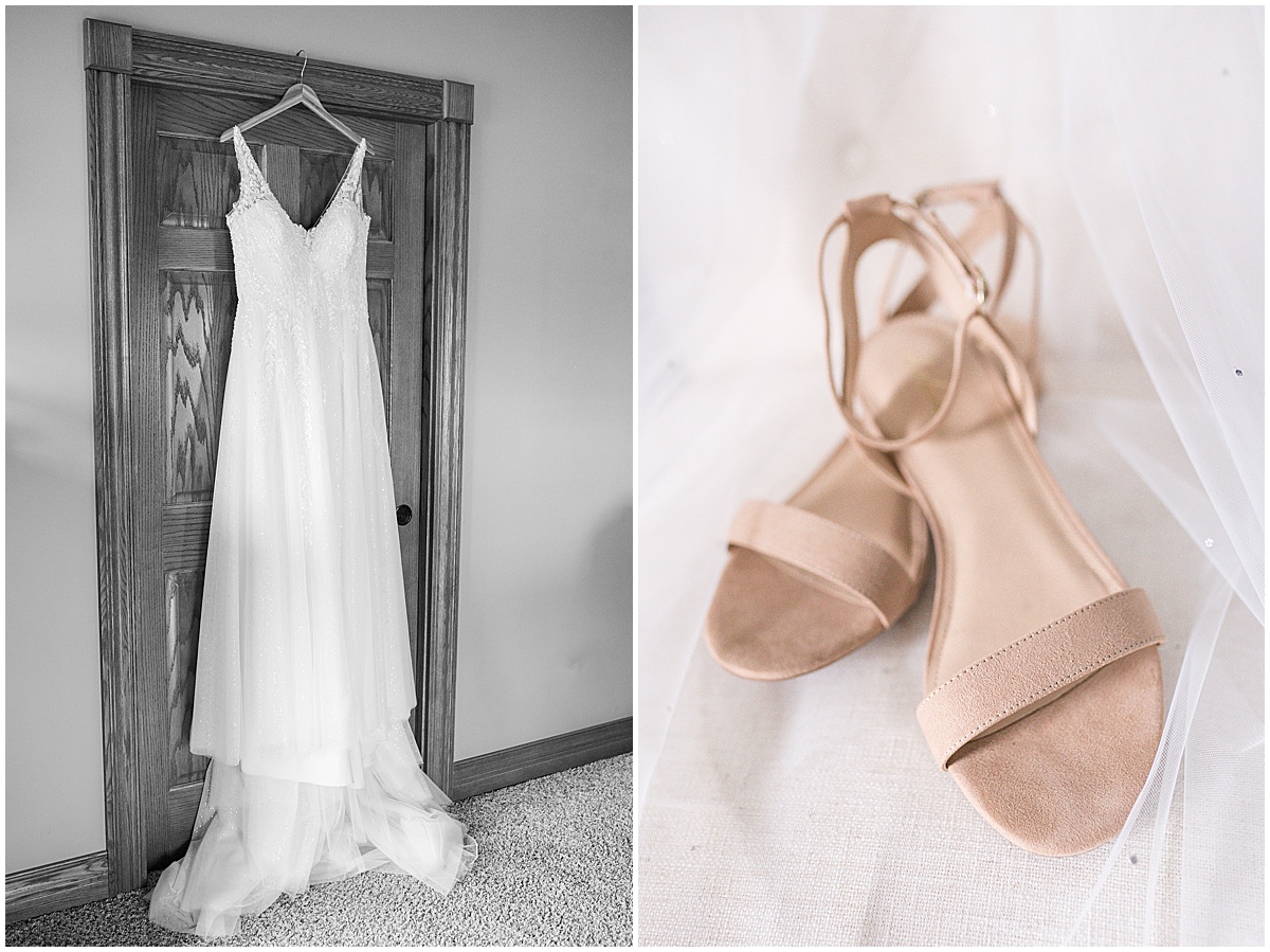 Tan shoes for private property wedding in Peru, Indiana