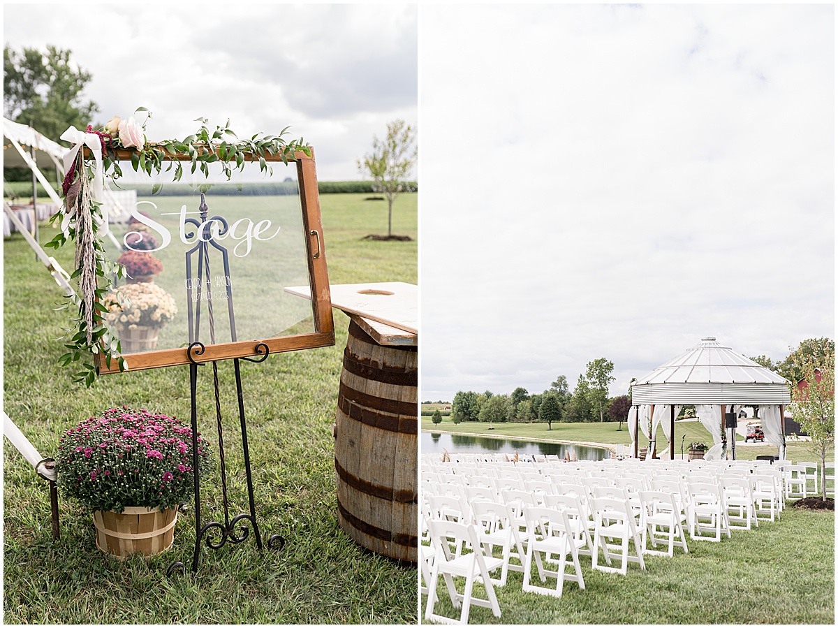 Outdoor wedding space at private property wedding in Peru, Indiana