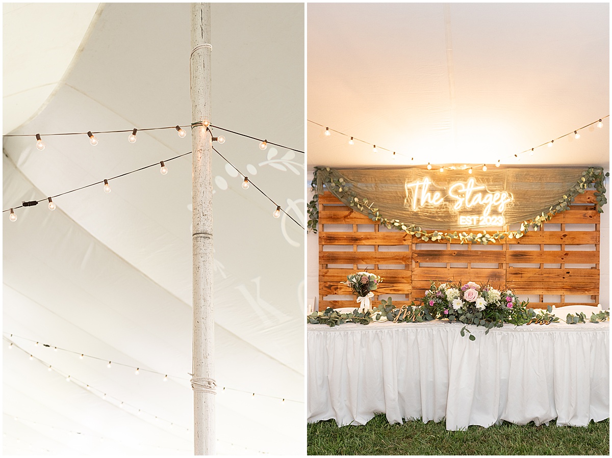 String lights for private property wedding in Peru, Indiana
