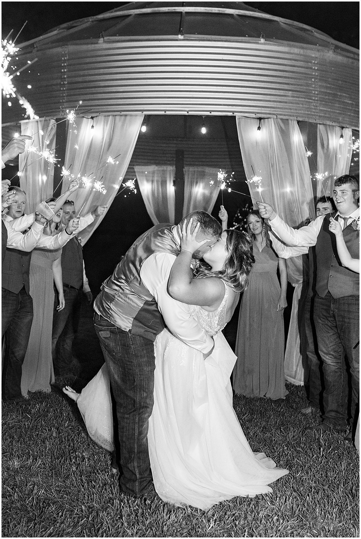 Sparkler exit at private property wedding in Peru, Indiana