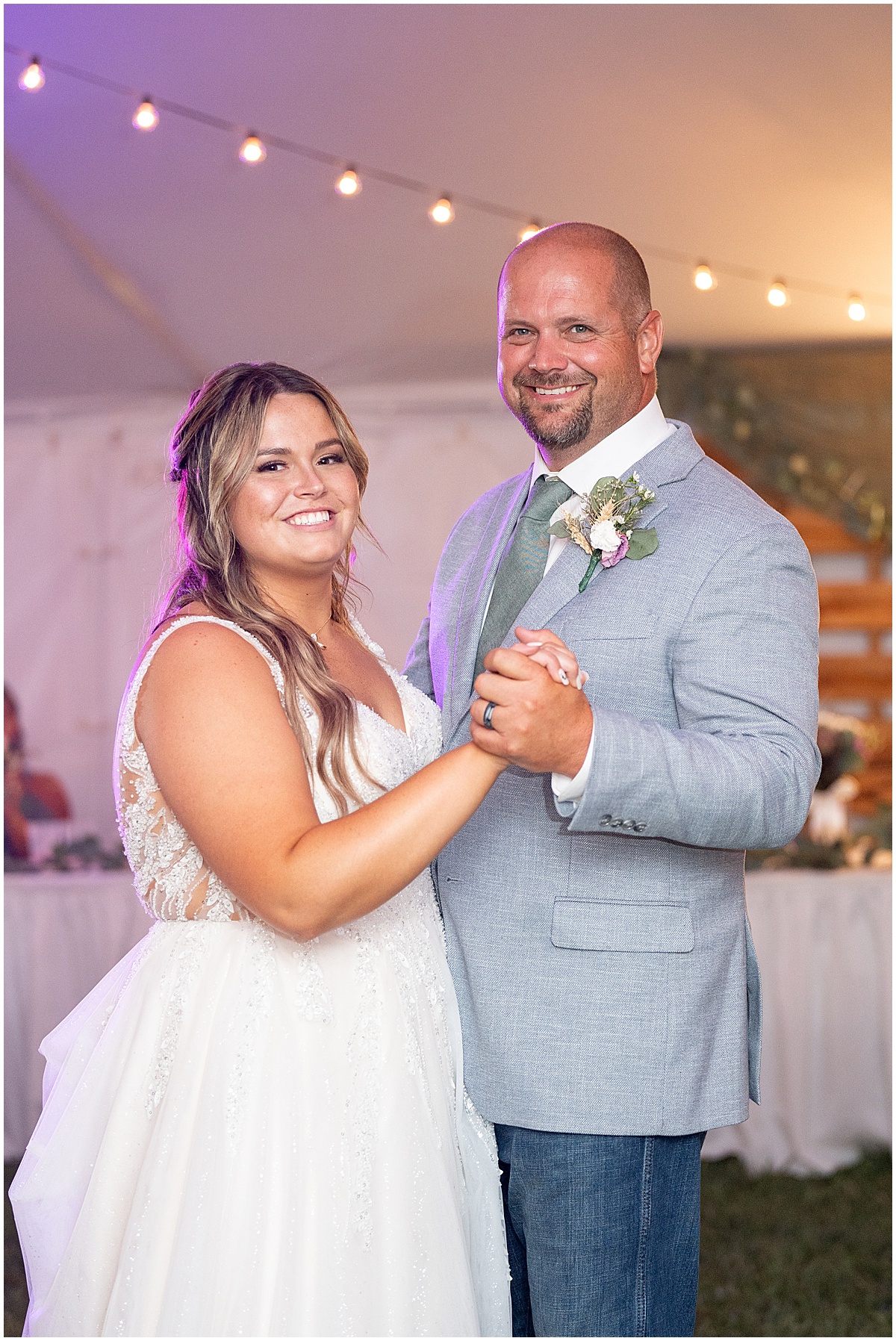 Bride dances with father at private property wedding in Peru, Indiana