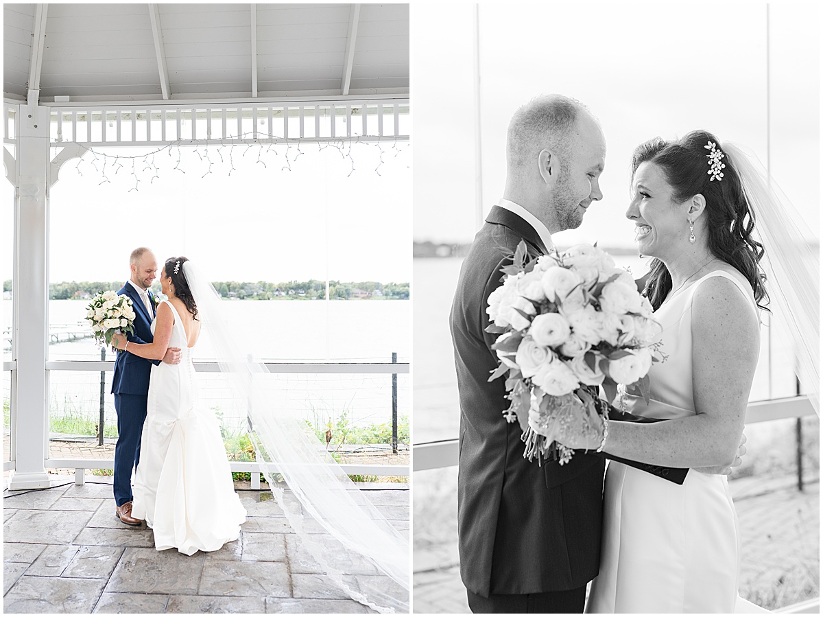 First look at Lighthouse Restaurant wedding in Cedar Lake, Indiana