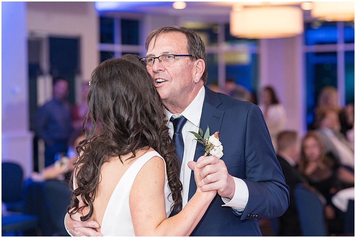 Father daughter dance at Lighthouse Restaurant wedding in Cedar Lake, Indiana