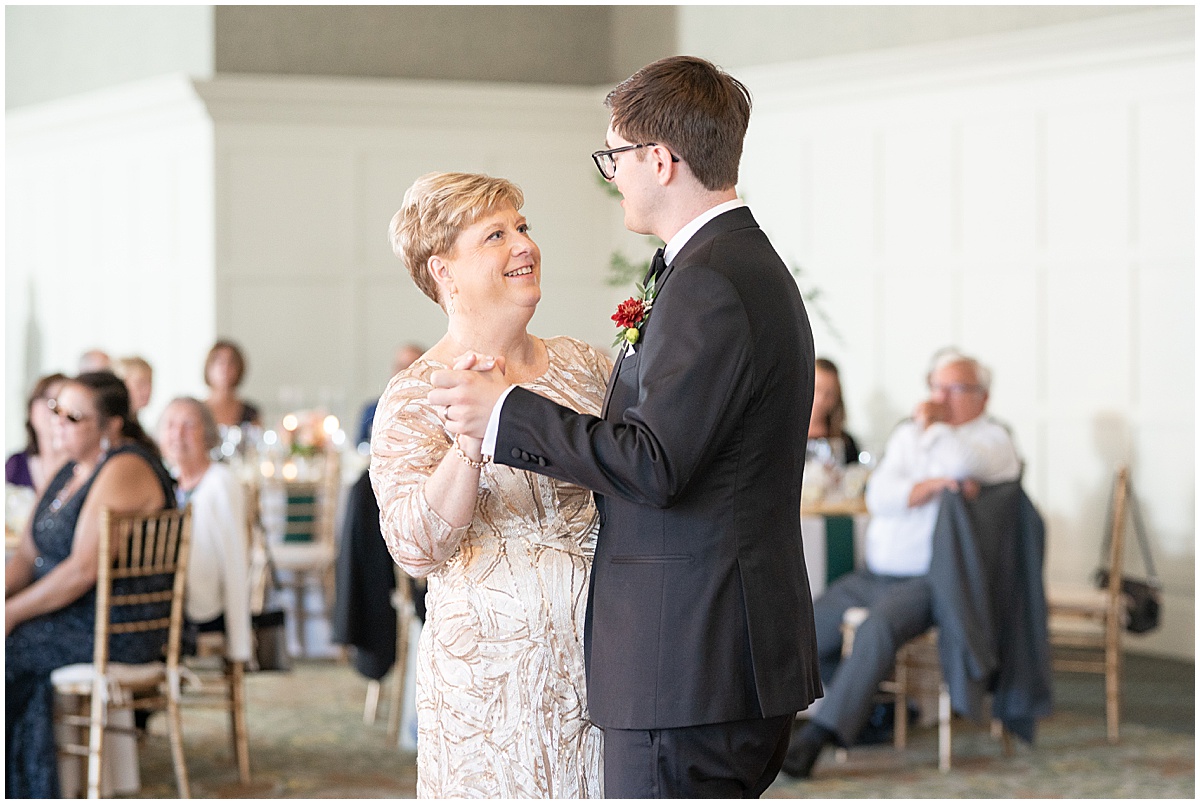 Mother son dance at Union Station Illinois Street Ballroom wedding in downtown Indianapolis